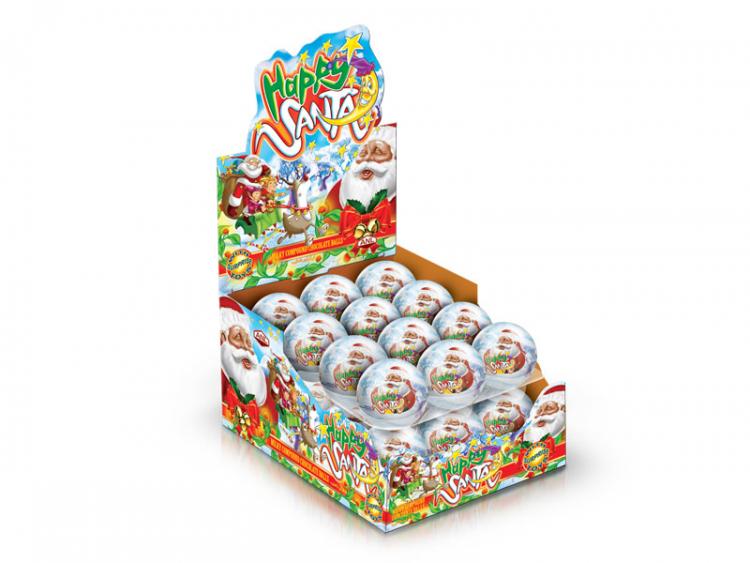 Happy Santa, с Игрушечным Подарком, Мячик с Сюрпризом 24 шт.