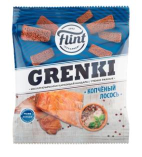 Гренки ржаные копченый лосось  35 гр