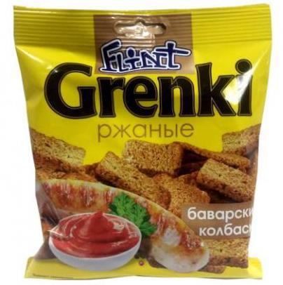 ТМ Флинт гренки ржаные со вкусом баварских колбасок 70 гр (70шт)