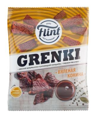ТМ Флинт Гренки ржаные со вкусом "Вяленая конина" 70 гр (70шт)