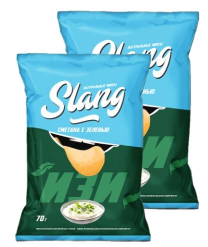 Чипсы SLANG сметана с зеленью 130гр